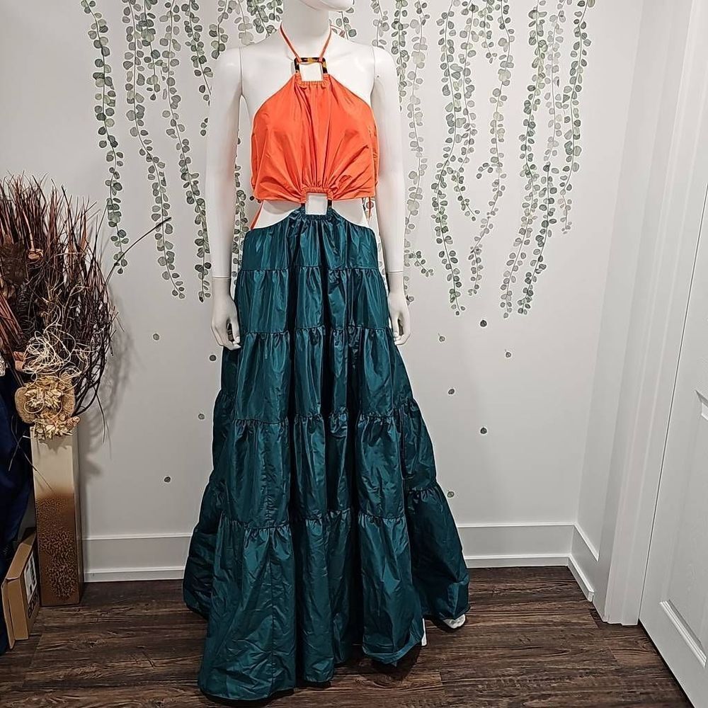 NWOT Staud Dome Taffeta Cut-Out Maxi Dress Size L - Picture 5 of 12